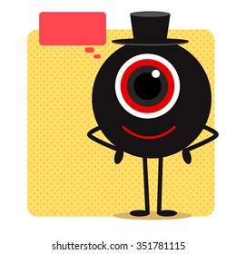 Black monster with speech bubble
