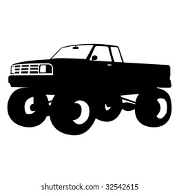 black monster truck, vector illustration