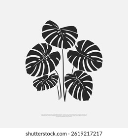 A black monstera vector in EPS format features bold, stylish leaves perfect for backgrounds and textures. Fully scalable and editable, it’s ideal for modern designs, prints, and creative projects.