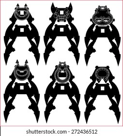 Black Monsters - vector set