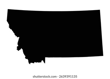 Black Montana state map on white background