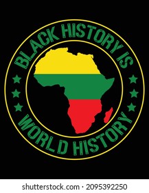 Black month history t shirt design and print template.