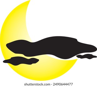 black moon and cloud logo