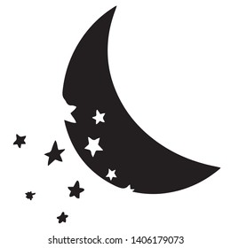 Black moon decoration for T-shirt