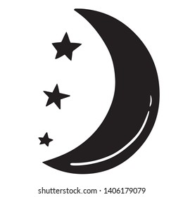 Black moon decoration for T-shirt