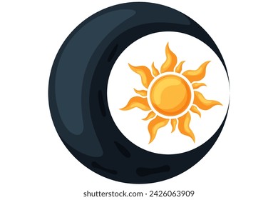 Black Moon Fortune Flat Sticker Design