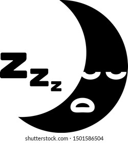 Black Moon icon isolated on white background. Cloudy night sign. Sleep dreams symbol. Night or bed time sign.  Vector Illustration