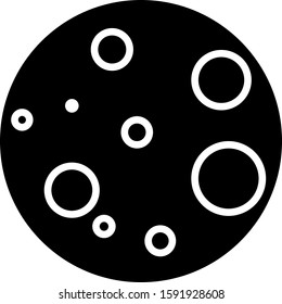 Black Moon icon isolated on white background.  Vector Illustration
