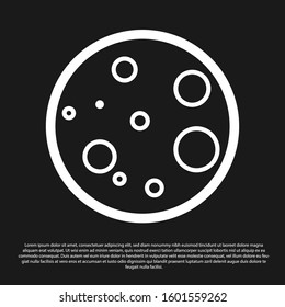 Black Moon icon isolated on black background.  Vector Illustration