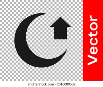 Black Moon icon isolated on transparent background.  Vector