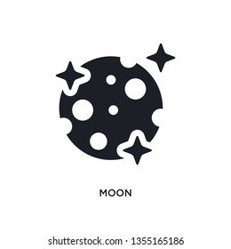 black moon isolated vector icon. simple element illustration from astronomy concept vector icons. moon editable black logo symbol design on white background. can be use for web and mobile