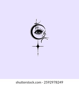 black moon lilith symbol vector tattoo art ide