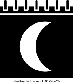 Black Moon phases calendar icon isolated on white background.  Vector Illustration
