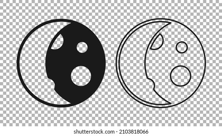 Black Moon phases icon isolated on transparent background.  Vector