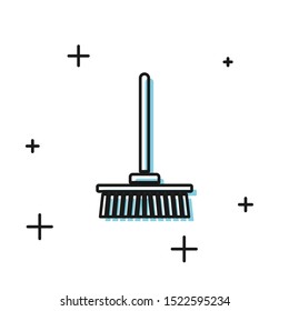 Black Mop icon isolated on white background. Cleaning service concept.  Vector Illustration