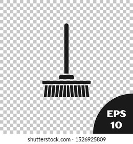Black Mop icon isolated on transparent background. Cleaning service concept.  Vector Illustration