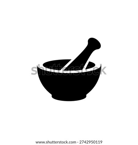 Black mortar and pestle symbol kitchen