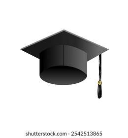 Black mortarboard viewed from bottom