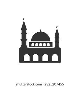 Black Mosque Icon Vector Design.