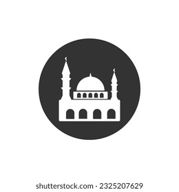 Black Mosque Icon Vector Design.