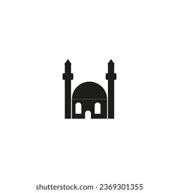 black Mosque on white background. monochrome icon