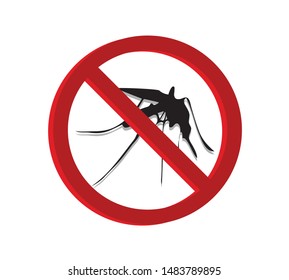 Black mosquitoes causing dengue fever White background can be used in various functions.