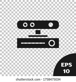 Black Motion sensor icon isolated on transparent background.  Vector Illustration