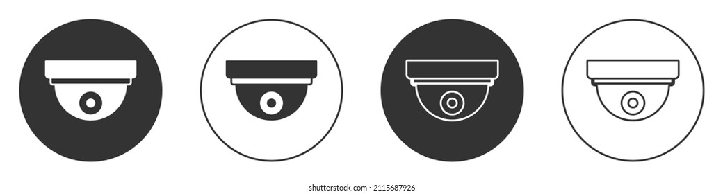 Symbol des schwarzen Bewegungssensors, einzeln auf weißem Hintergrund. Circle Button. Vektorgrafik