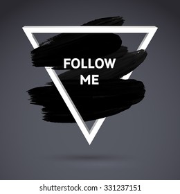 Black motivation square acrylic stroke poster. Text lettering of an inspirational saying. Quote Typographical Poster Template, vector design. 