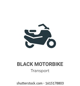 Black motorbike glyph icon vector on white background. Flat vector black motorbike icon symbol sign from modern transport collection for mobile concept and web apps design.