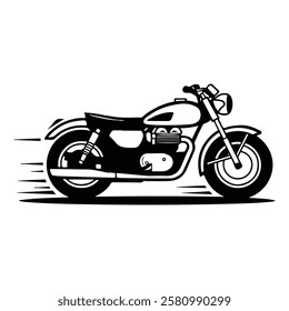 A Black Motorbike Vector Art Illustration refers to a sleek and stylized digital design of a black motorbike, created using vector graphics.