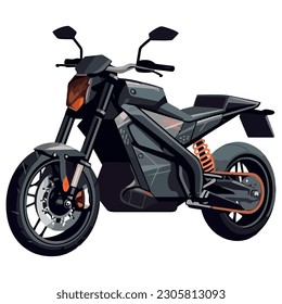 Diseño de motocicleta negro sobre blanco