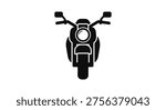 Black motorcycle front with handlebars