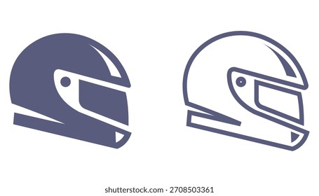 Icono de casco de motocicleta negro. Ilustración plana.