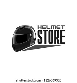 Black Motorcycle Helmet Logo On A White Background