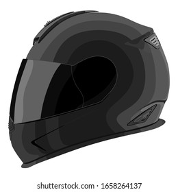 Black motorcycle helmet on a white background