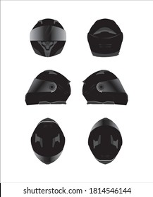 Black motorcycle helmet on a white background.