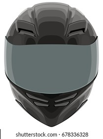 Black motorcycle helmet on a white background