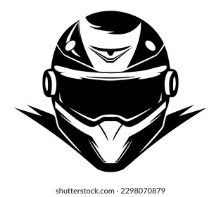 Black motorcycle helmet silhouette. Vector Illustration EPS10