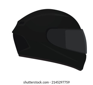 Schwarzer Motorradhelm. Vektorgrafik