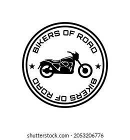 black motorcycle logo design. classic motorcycle illustration design.