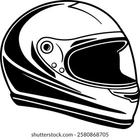 black motorcycle or racing helmet without background