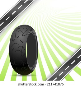 Black motorcycle rubber tire