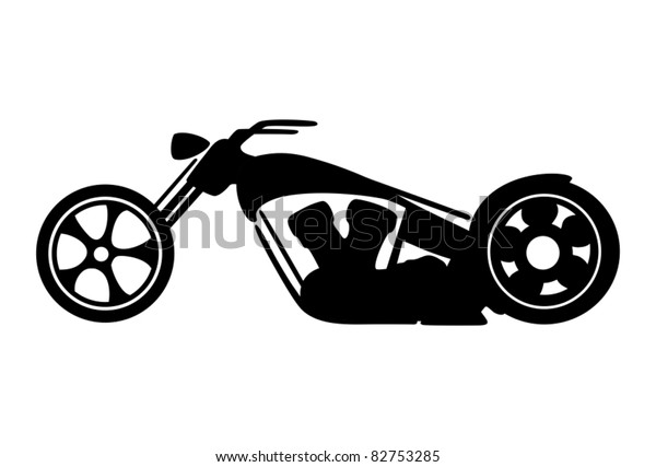 Download Black Motorcycle Silhouette Isolated On White Stock Vector ...