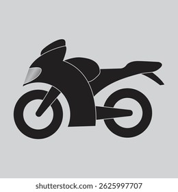 Black motorcycle silhouette vector. Perfect for logos, stickers, and transport-related designs