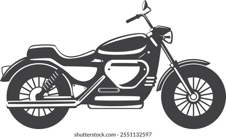 Uma motocicleta preta com uma faixa branca