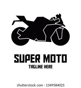 Black motorsport logo. Super moto logo