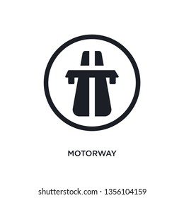 black motorway isolated vector icon. simple element illustration from traffic signs concept vector icons. motorway editable logo symbol design on white background. can be use for web and mobile