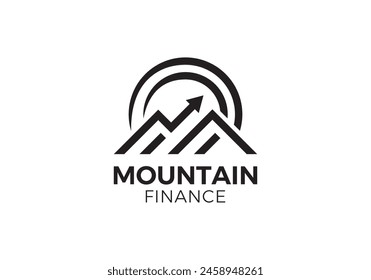 black mountain with arrow logo design symbol icon vector