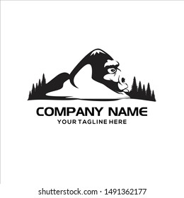 black Mountain gorilla icon logo vector template